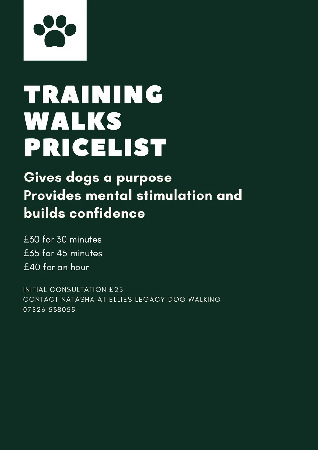 Training walks now available !!! image 2